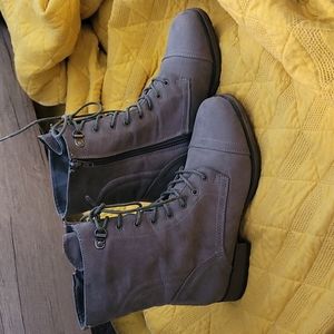 Taupe combat boots